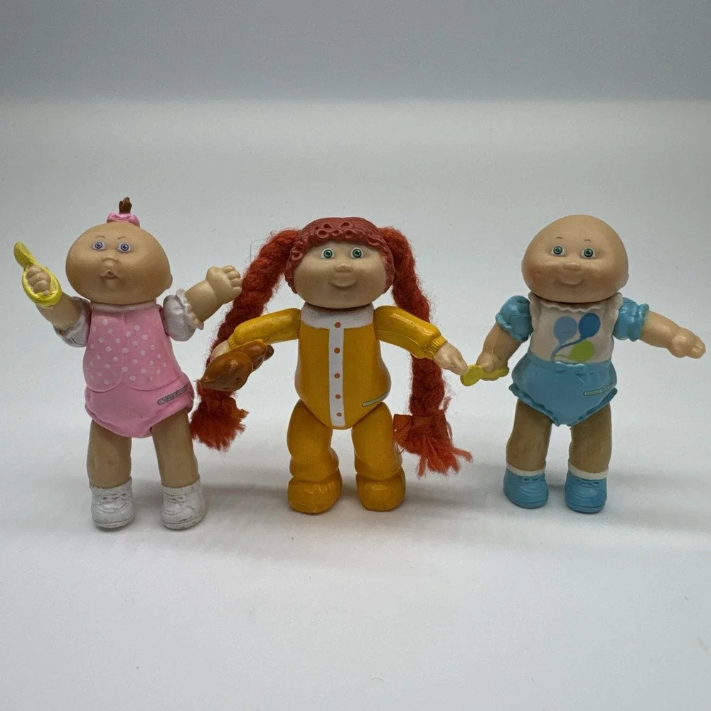 Vintage 1984 Cabbage Patch Kids PVC Figures Lot of 3 OAA Inc Mini Dolls Toys